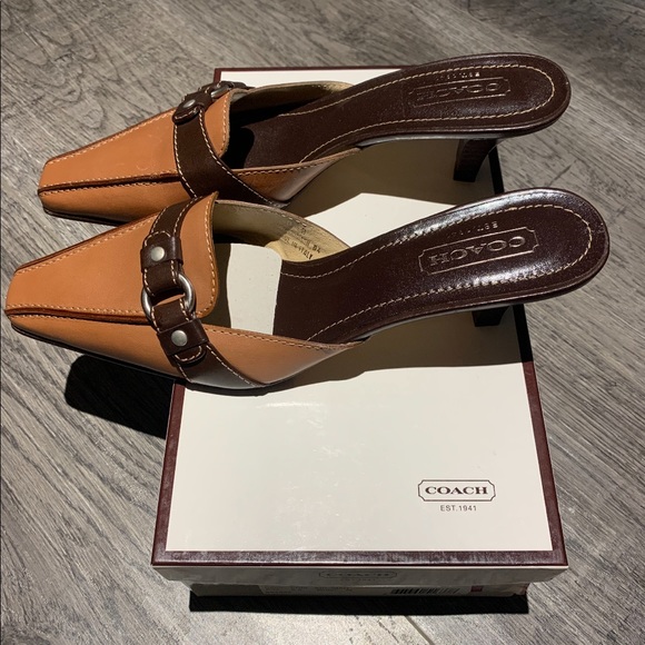 Coach Shoes - Coach Maddison Kitten Heel Mules, SZ 8.5, New with Box, Made in Italy